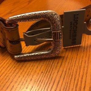 NWT LUCCHESE OSTRICH LEATHER BELT